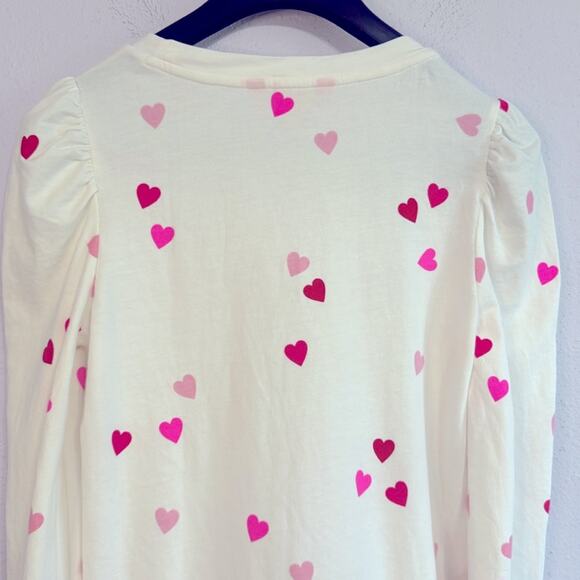 NWOT Lilly Pulitzer Women White Jansen Cotton Sweatshirt Heart Pattern Sz Small - Picture 8 of 9
